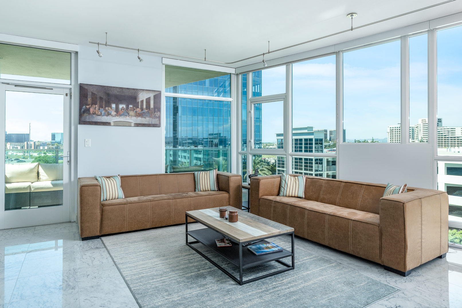 Orange County Real Estate Photographer Photographed Living Room in an Irvine California Luxury High Rise